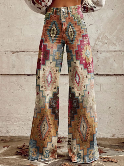 Léa - Retro Chevron Trousers