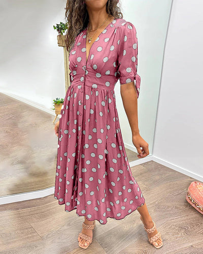 Monique – Elegant Polka Dot Dress