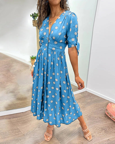 Monique – Elegant Polka Dot Dress