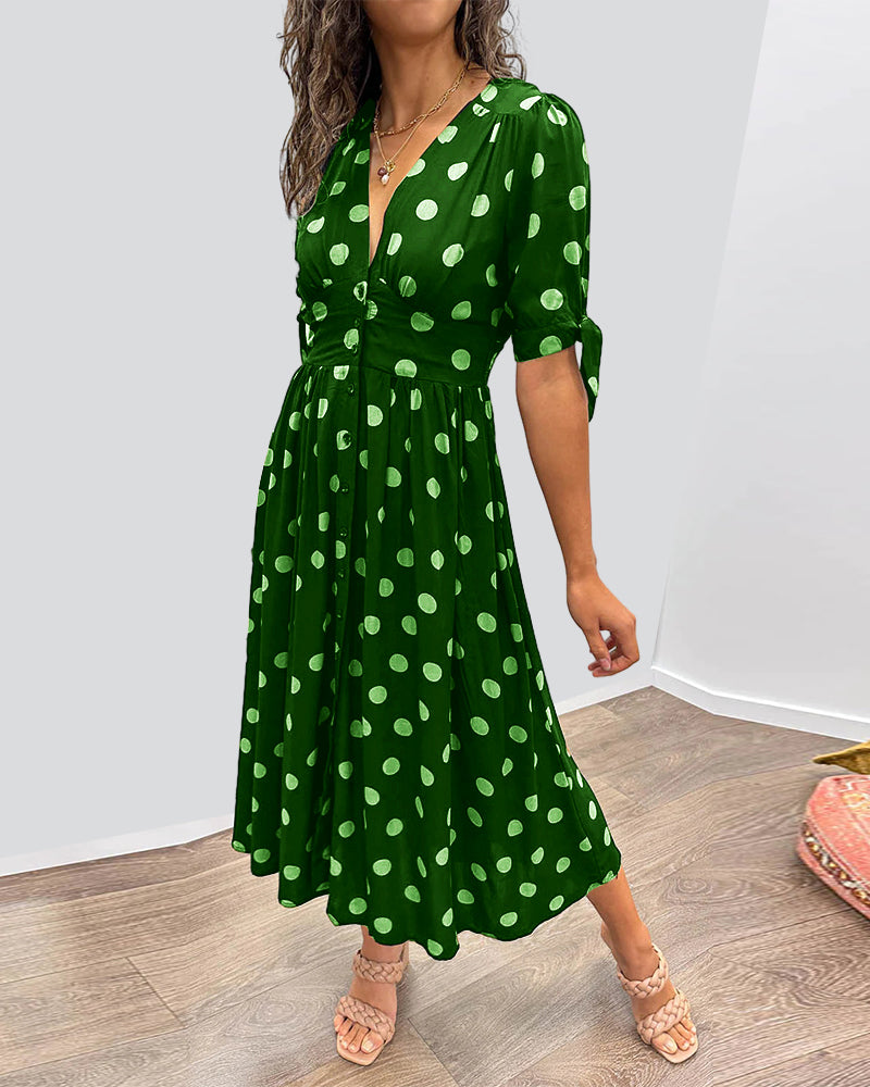 Monique – Elegant Polka Dot Dress