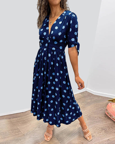 Monique – Elegant Polka Dot Dress
