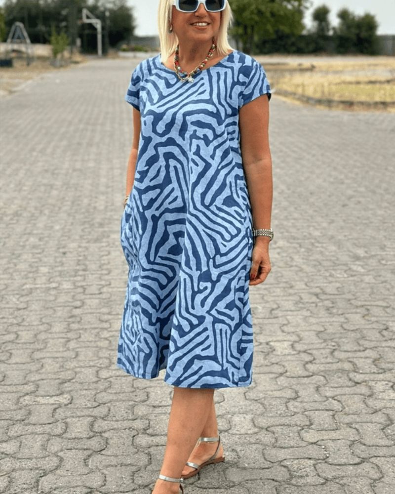 Nelia – Casual Summer Dress with Round Neckline