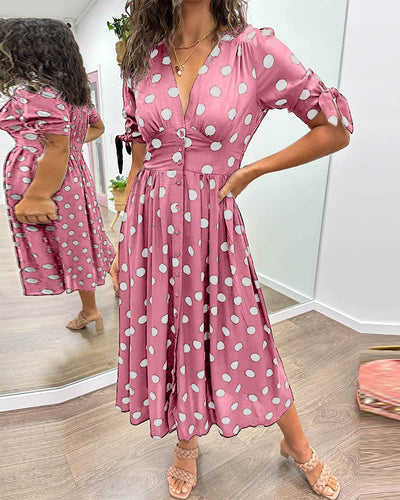 Monique – Elegant Polka Dot Dress