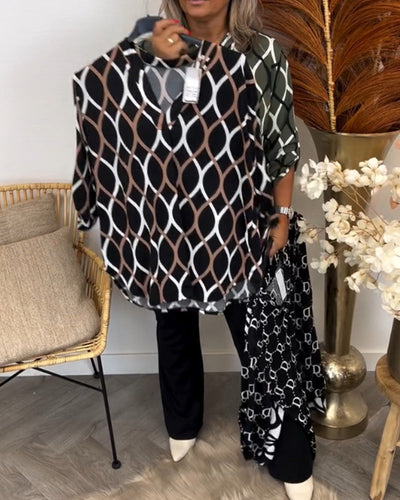 Janny – Casual Blouse with Long Sleeves and Elegant Pattern