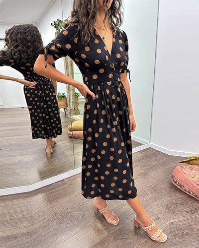 Monique – Elegant Polka Dot Dress