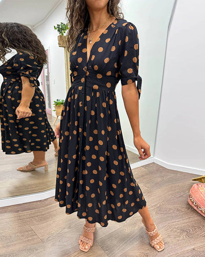 Monique – Elegant Polka Dot Dress