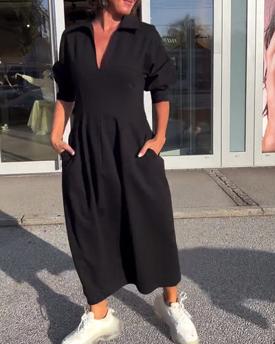 Kate – Relaxed Fit Long Dress with Pockets