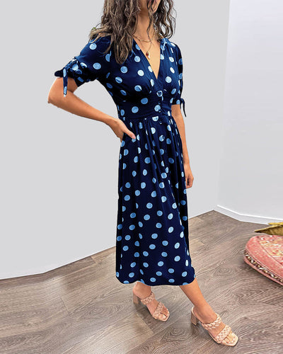 Monique – Elegant Polka Dot Dress