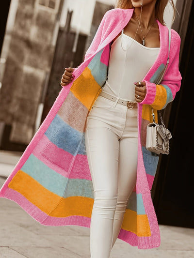 Rose – Pastel Striped Knit Cardigan