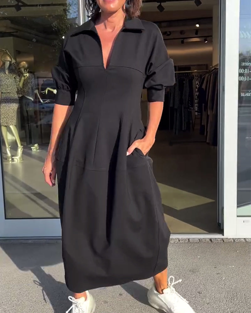 Kate – Relaxed Fit Long Dress with Pockets