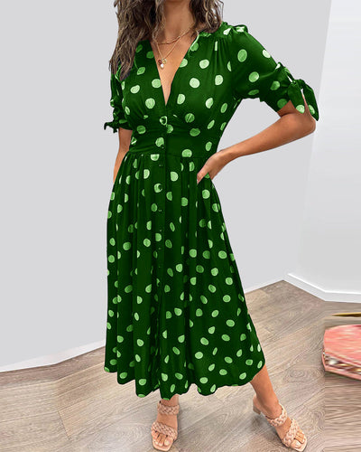 Monique – Elegant Polka Dot Dress