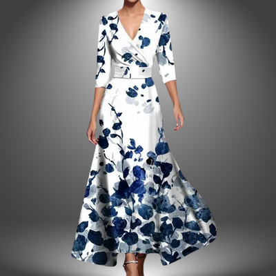 Zora – Flattering V-Neck Half Sleeve Boho Maxi Dress