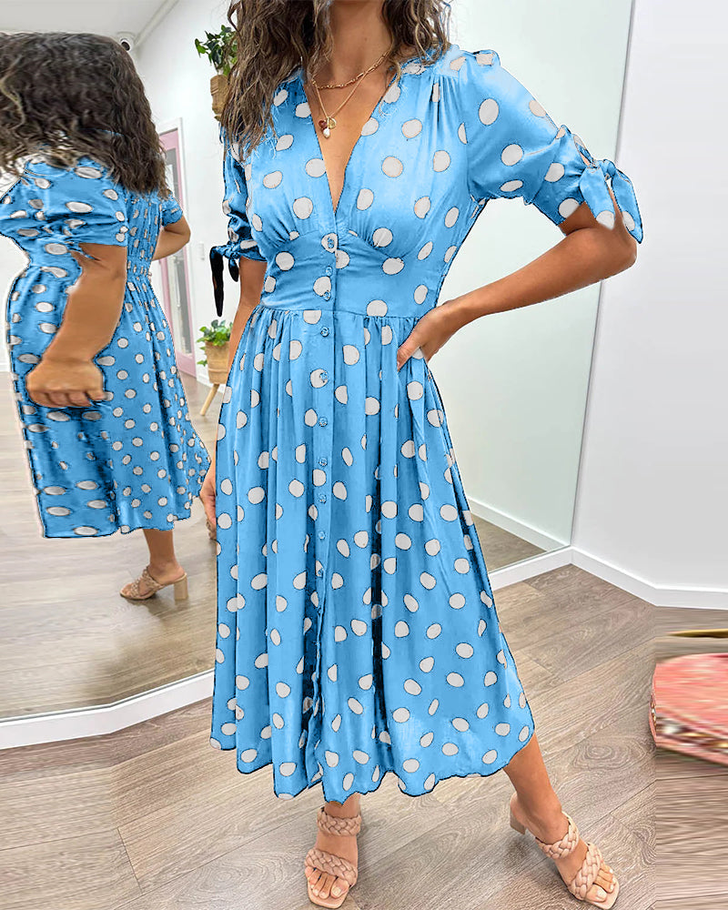Monique – Elegant Polka Dot Dress