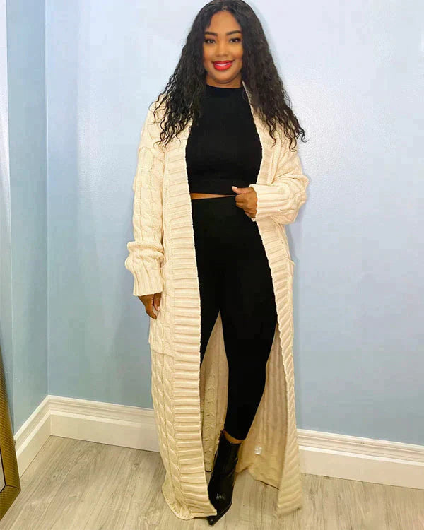 Theodora – V-Neck Long Leisure Cardigan