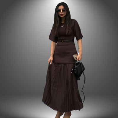 Lennox – Elegant Spliced Knitted Long Dress