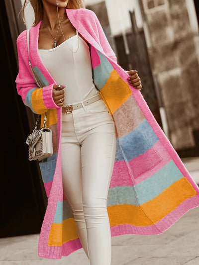 Rose – Pastel Striped Knit Cardigan