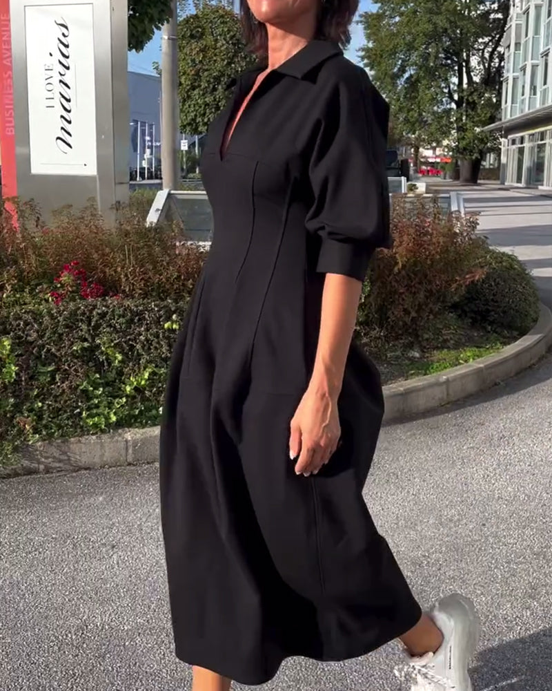 Kate – Relaxed Fit Long Dress with Pockets