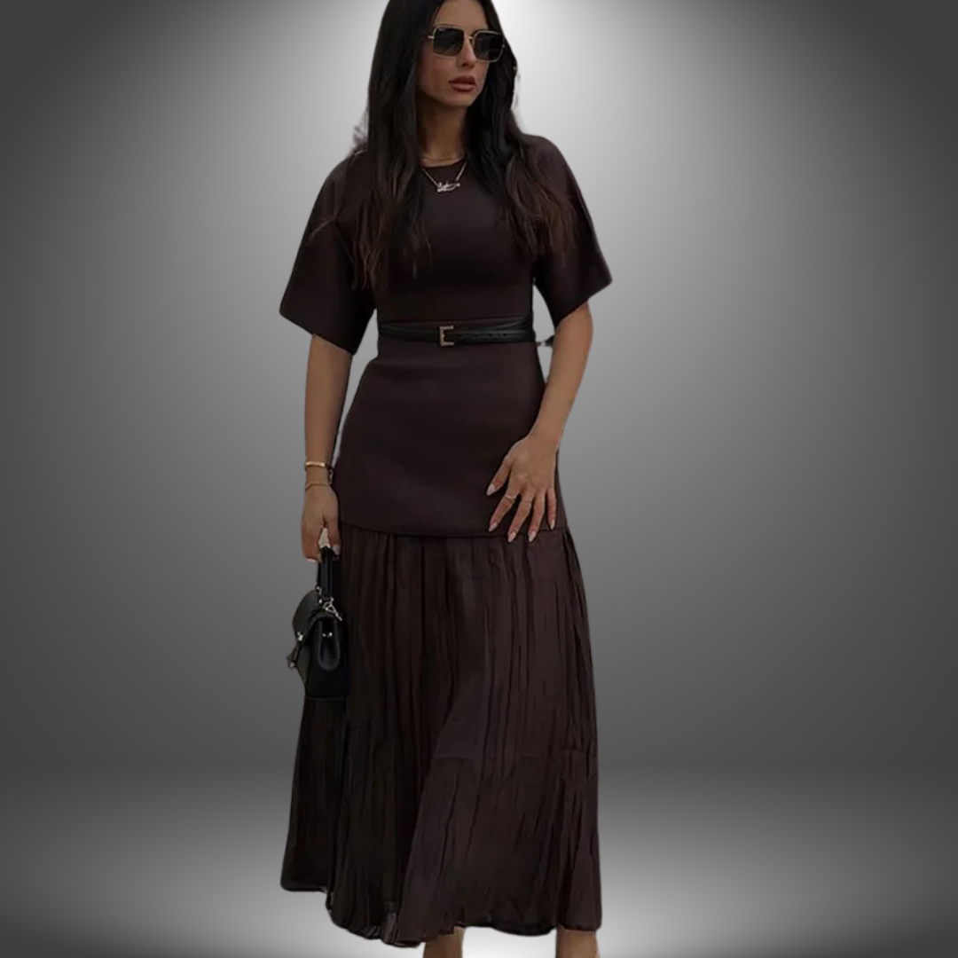 Lennox – Elegant Spliced Knitted Long Dress