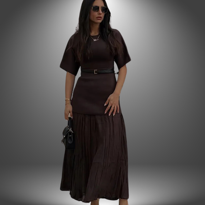 Lennox – Elegant Spliced Knitted Long Dress