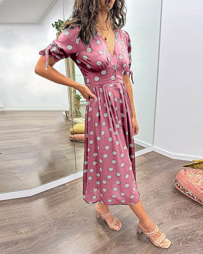 Monique – Elegant Polka Dot Dress