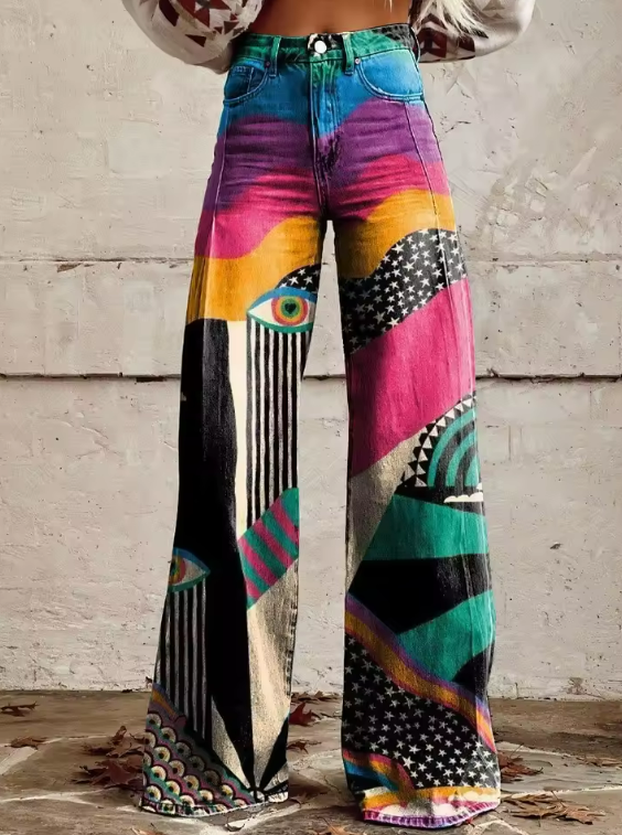 Talia - Bohemian Flared Trousers