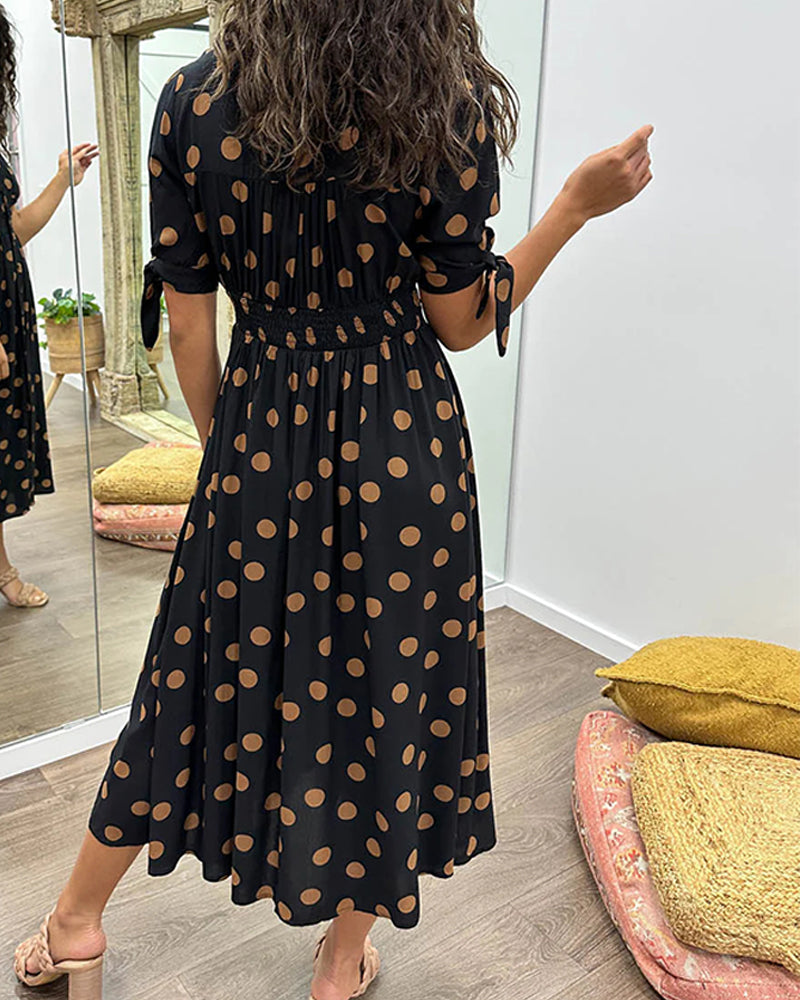 Monique – Elegant Polka Dot Dress