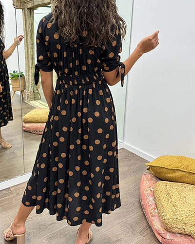 Monique – Elegant Polka Dot Dress