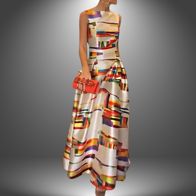 Tatum – Elegant Printed Long Party Dress