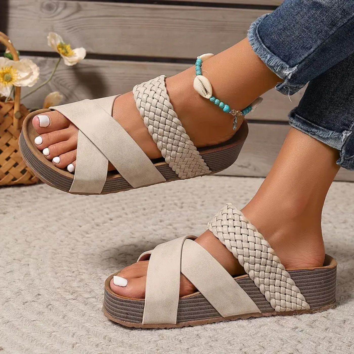 Abigail – Orthopaedic Leather Strap Summer Sandals