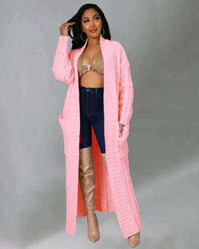 Theodora – V-Neck Long Leisure Cardigan