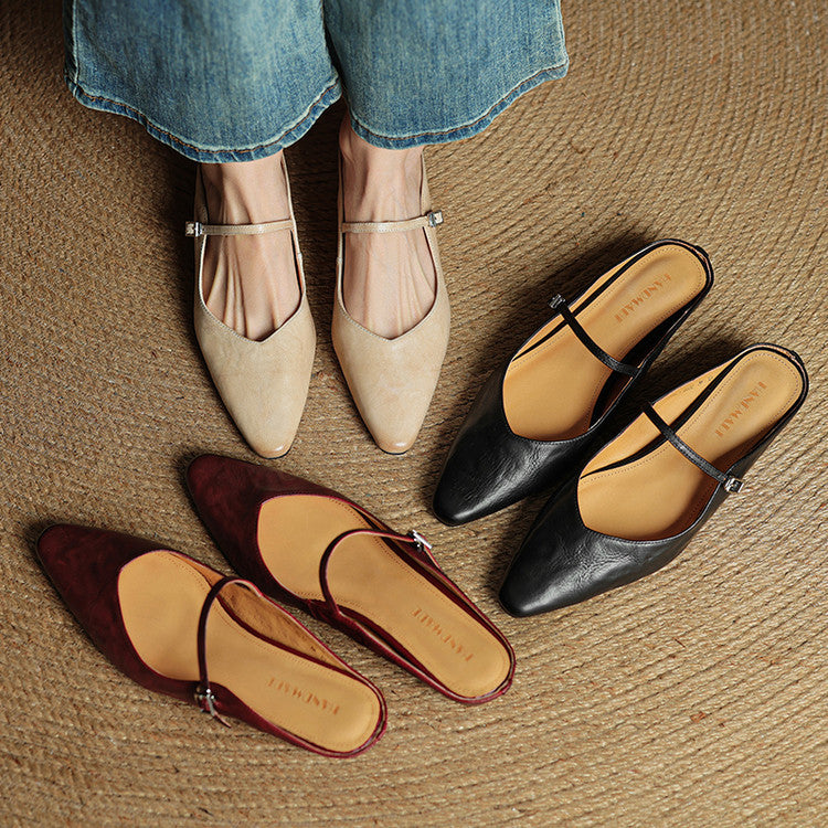 Orella – Leather Mary-Jane Mules