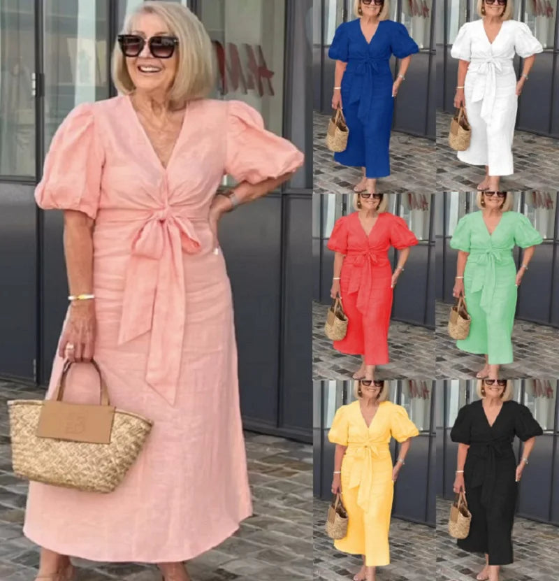 Harper – Elegant V-Neck Dress