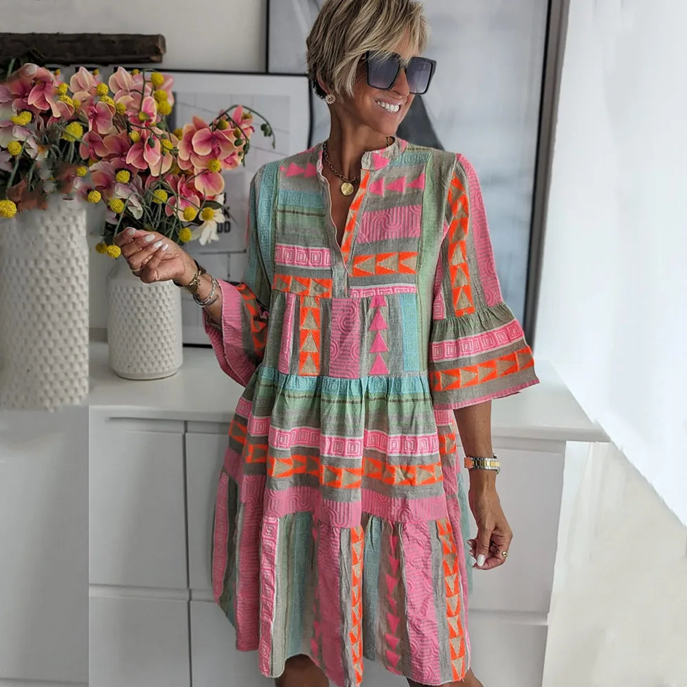 Josie – Linen Tiered Smock Dress
