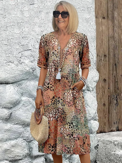 Samantha – Elegant Floral Midi Dress