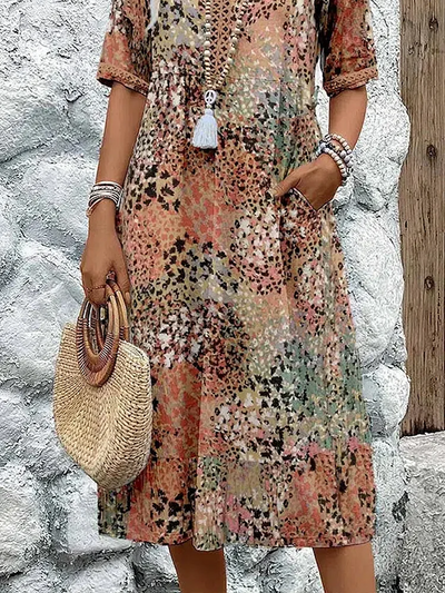 Samantha – Elegant Floral Midi Dress