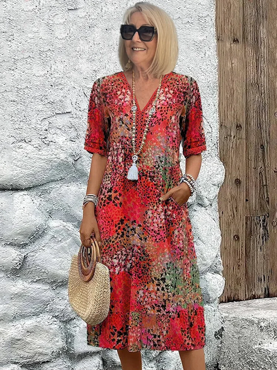 Samantha – Elegant Floral Midi Dress