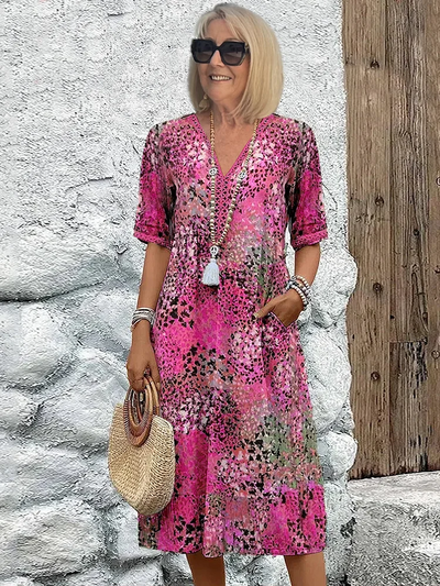 Samantha – Elegant Floral Midi Dress