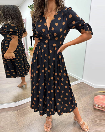 Monique – Elegant Polka Dot Dress