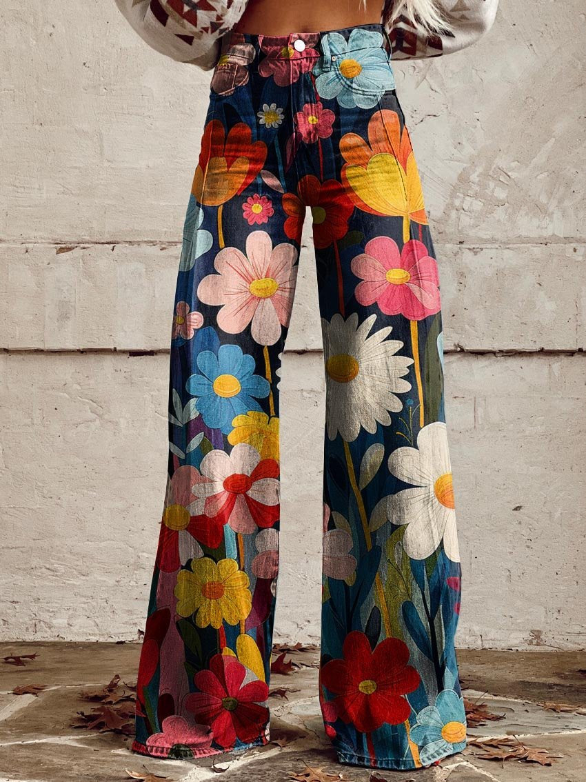 Léna - Cheerful Floral Trousers