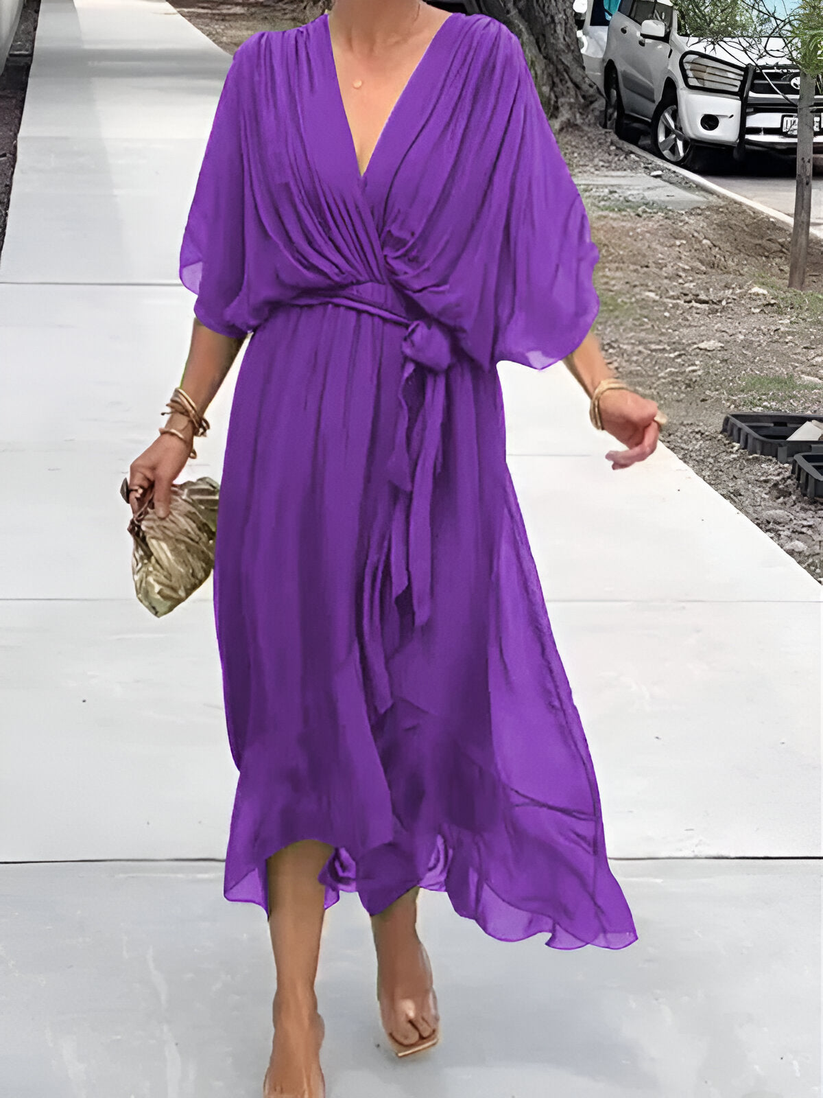 Monica – Dress with V-Neck
