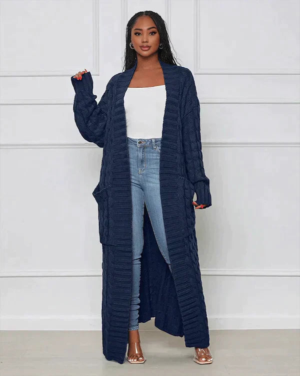 Theodora – V-Neck Long Leisure Cardigan