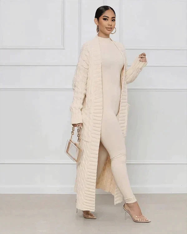 Theodora – V-Neck Long Leisure Cardigan