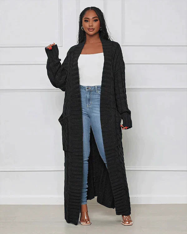 Theodora – V-Neck Long Leisure Cardigan