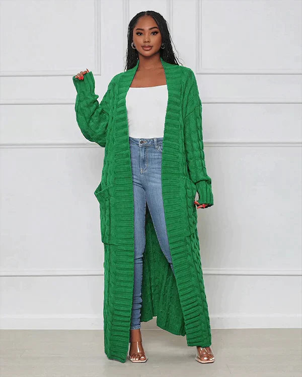 Theodora – V-Neck Long Leisure Cardigan