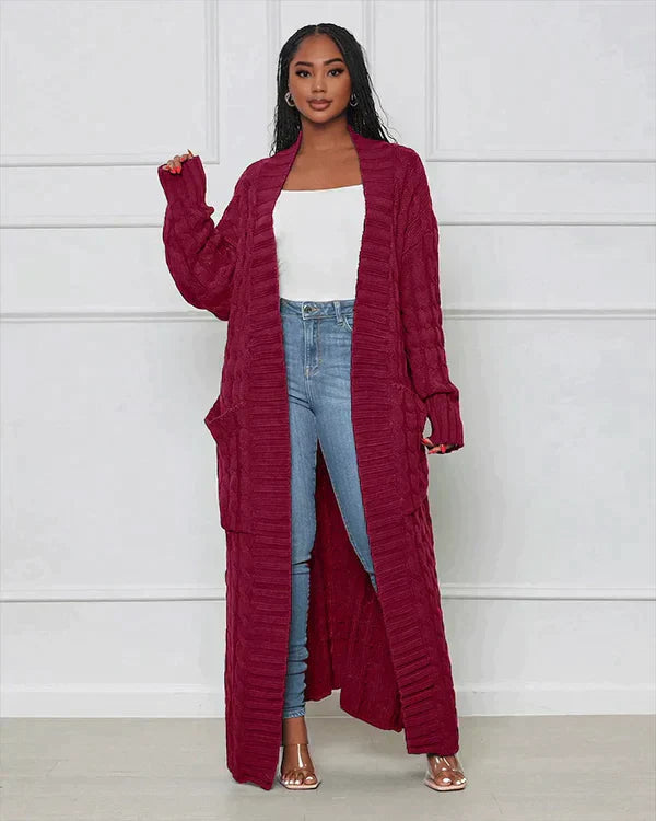 Theodora – V-Neck Long Leisure Cardigan