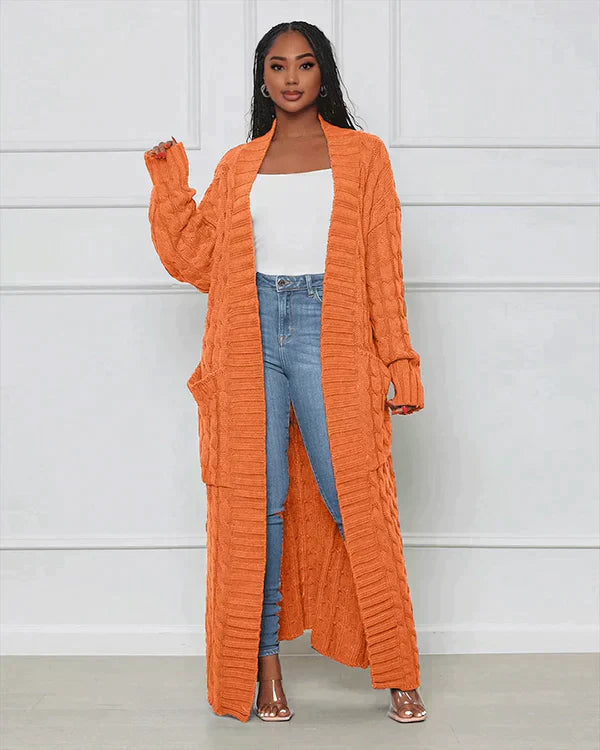 Theodora – V-Neck Long Leisure Cardigan