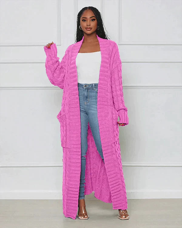 Theodora – V-Neck Long Leisure Cardigan