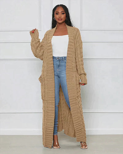 Theodora – V-Neck Long Leisure Cardigan
