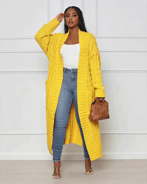Theodora – V-Neck Long Leisure Cardigan