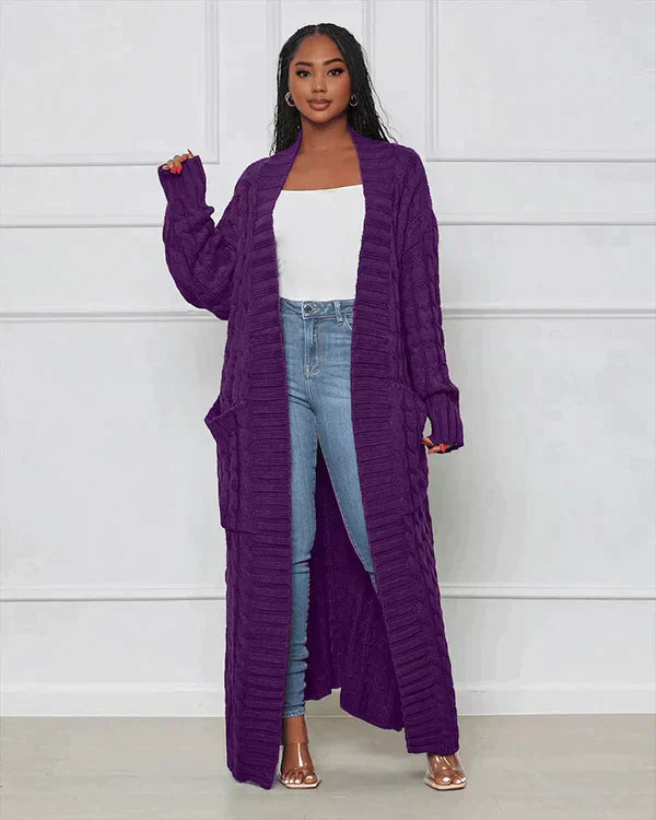 Theodora – V-Neck Long Leisure Cardigan